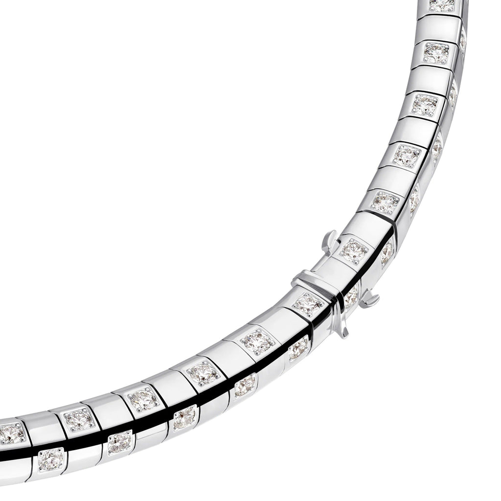 Le Damier de Louis Vuitton Large Necklace, White Gold and Diamonds