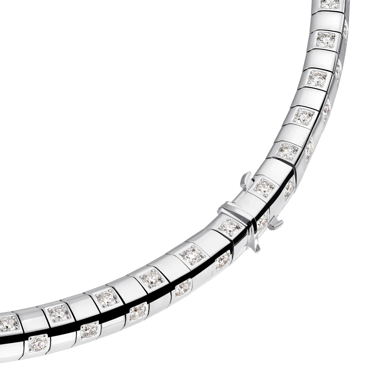 Le Damier de Louis Vuitton Large Necklace, White Gold and Diamonds