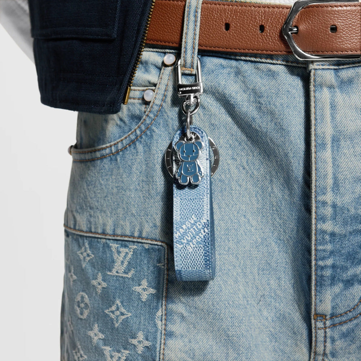 LV Louis Bear Dragonne Key Holder and Bag Charm