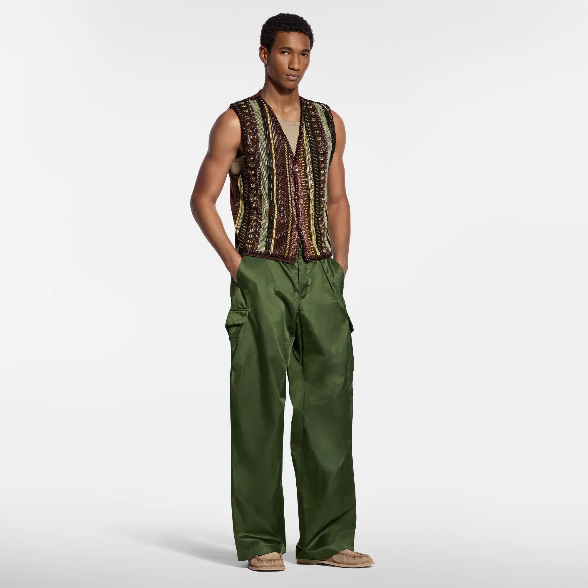 Silk Cotton Cargo Pants