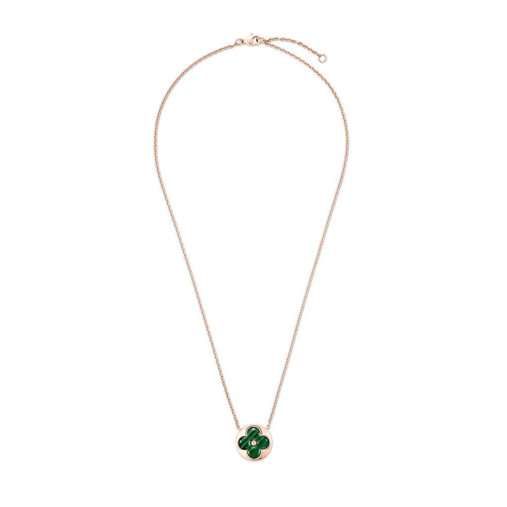 Color Blossom M Sun Pendant, Pink Gold and Malachite