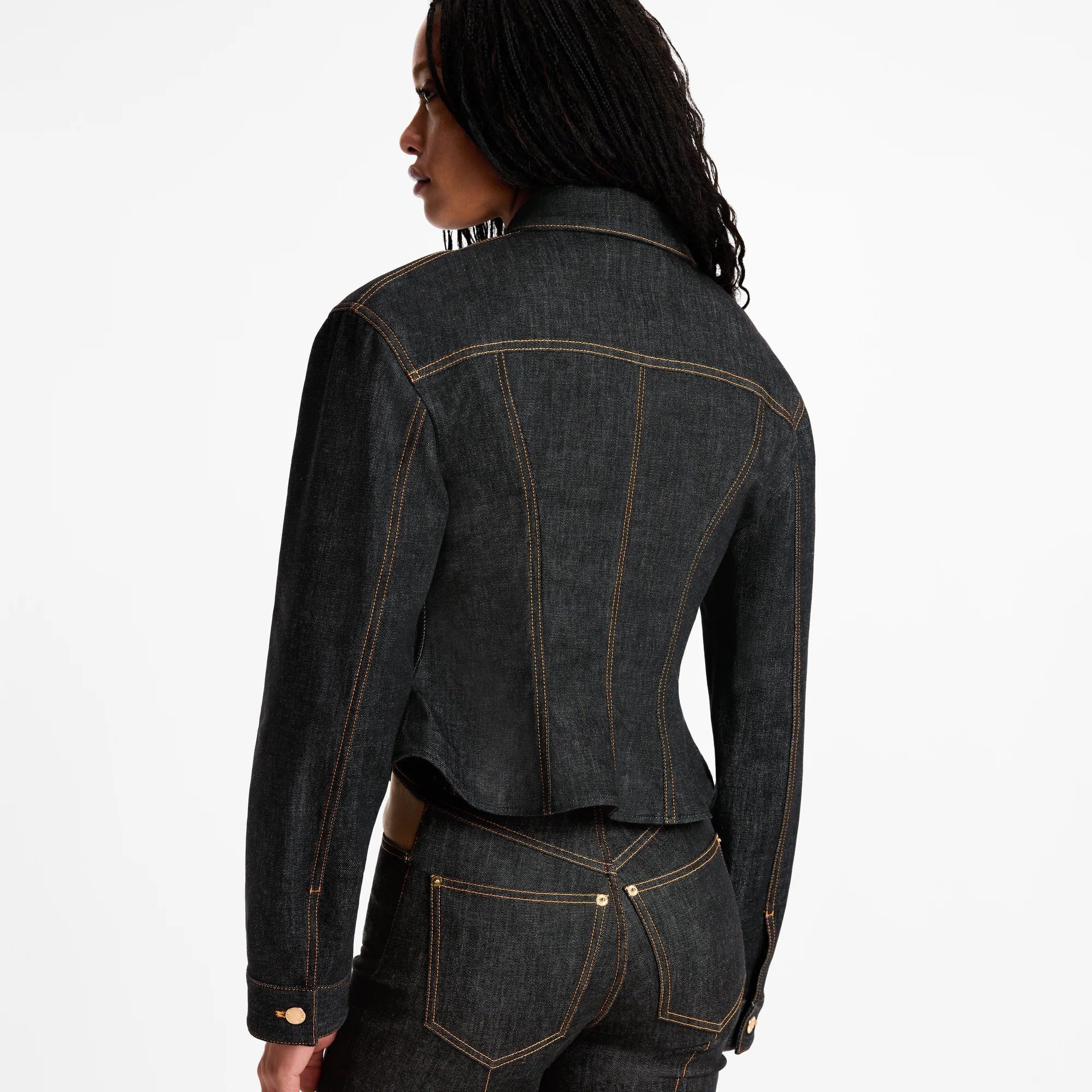 Fluted Denim Jacket