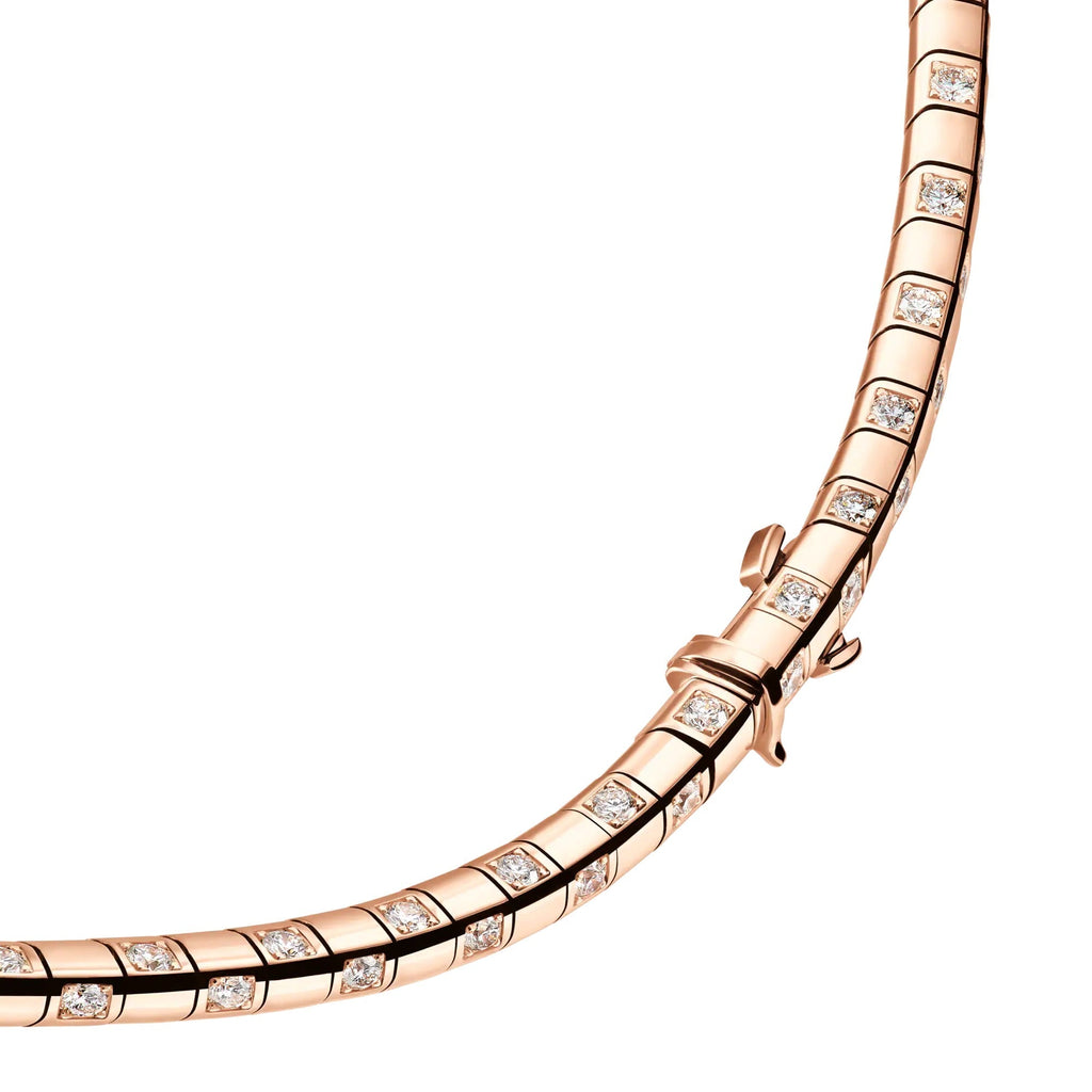 Le Damier de Louis Vuitton Small Necklace, Rose Gold and Diamonds