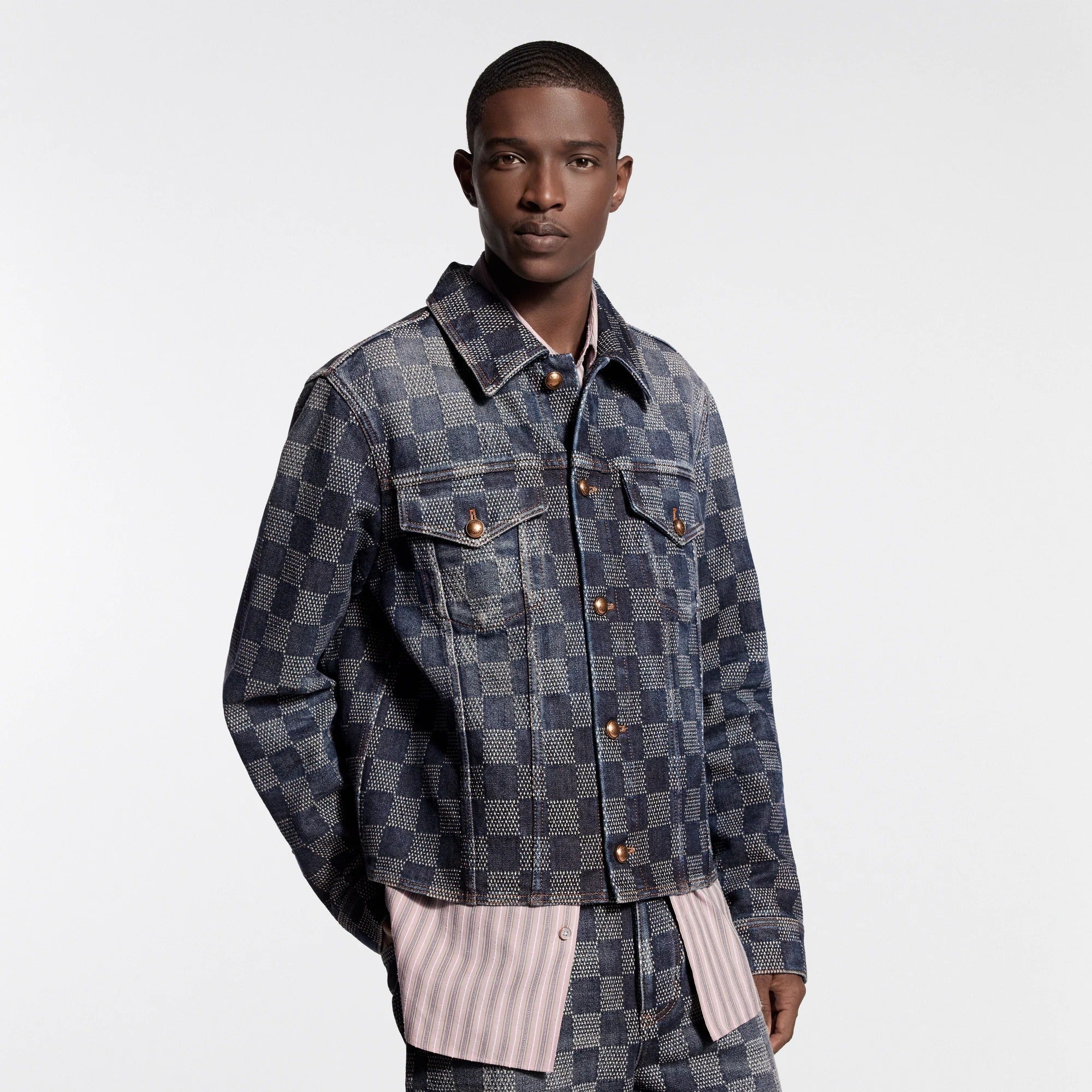 Damier Denim Long-Sleeved Shirt