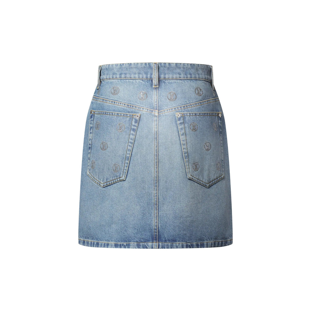 Signature Sequin Denim Mini Skirt