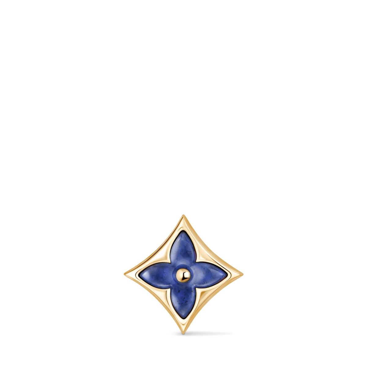 Color Blossom BB Star Earstud, Yellow Gold and Sodalite - per unit