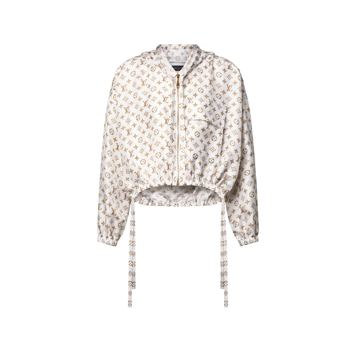 Woven Monogram Print Drawstring Jacket