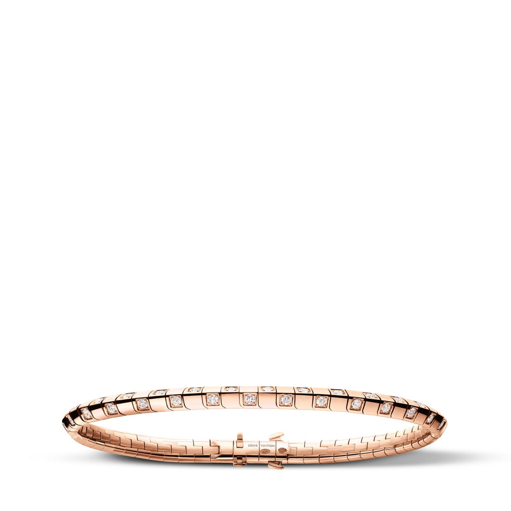 Le Damier de Louis Vuitton Small Bracelet, Rose Gold and Diamonds