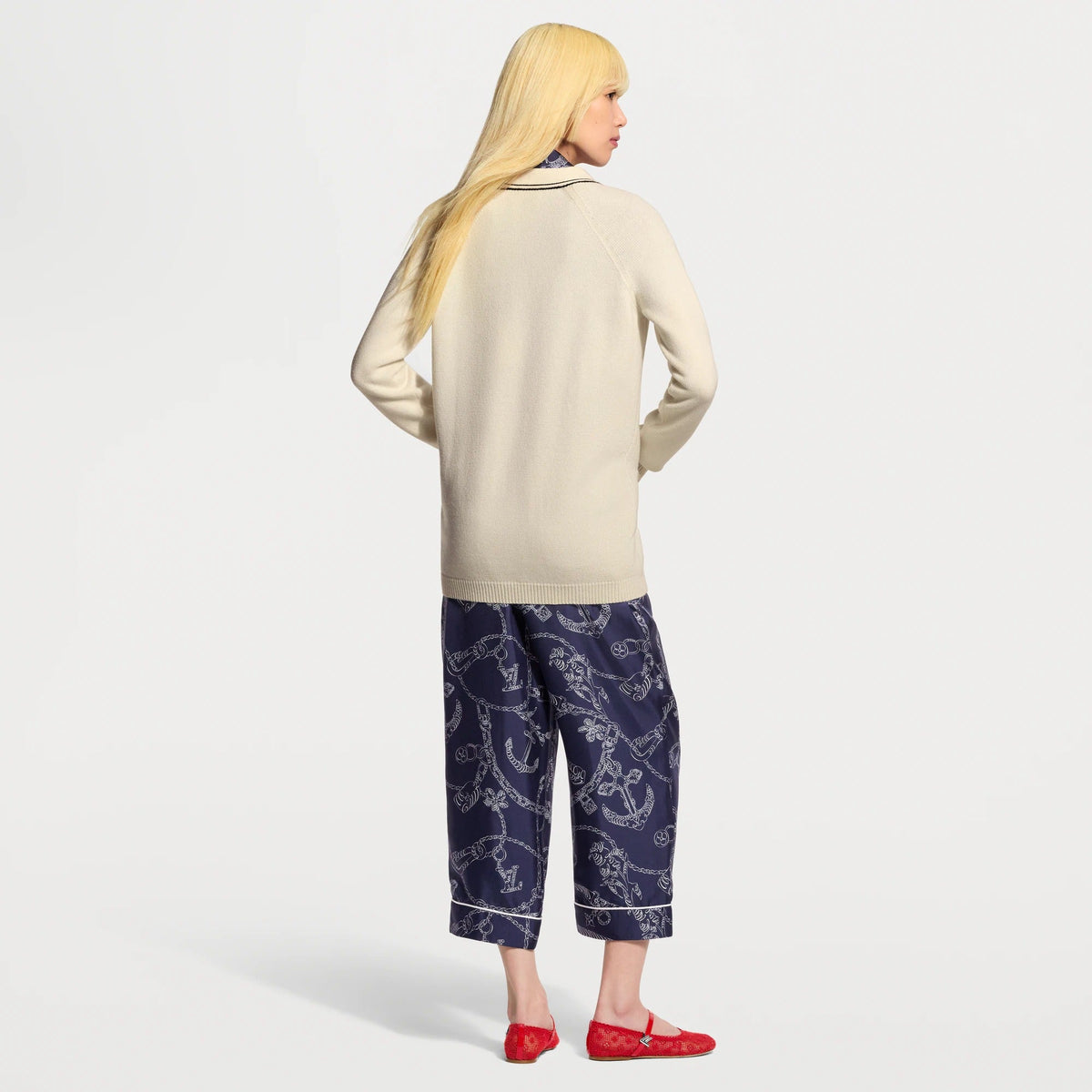 Contrast Accent Oversized Cardigan