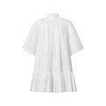 Pleat Detail Short-Sleeved Babydoll Dress