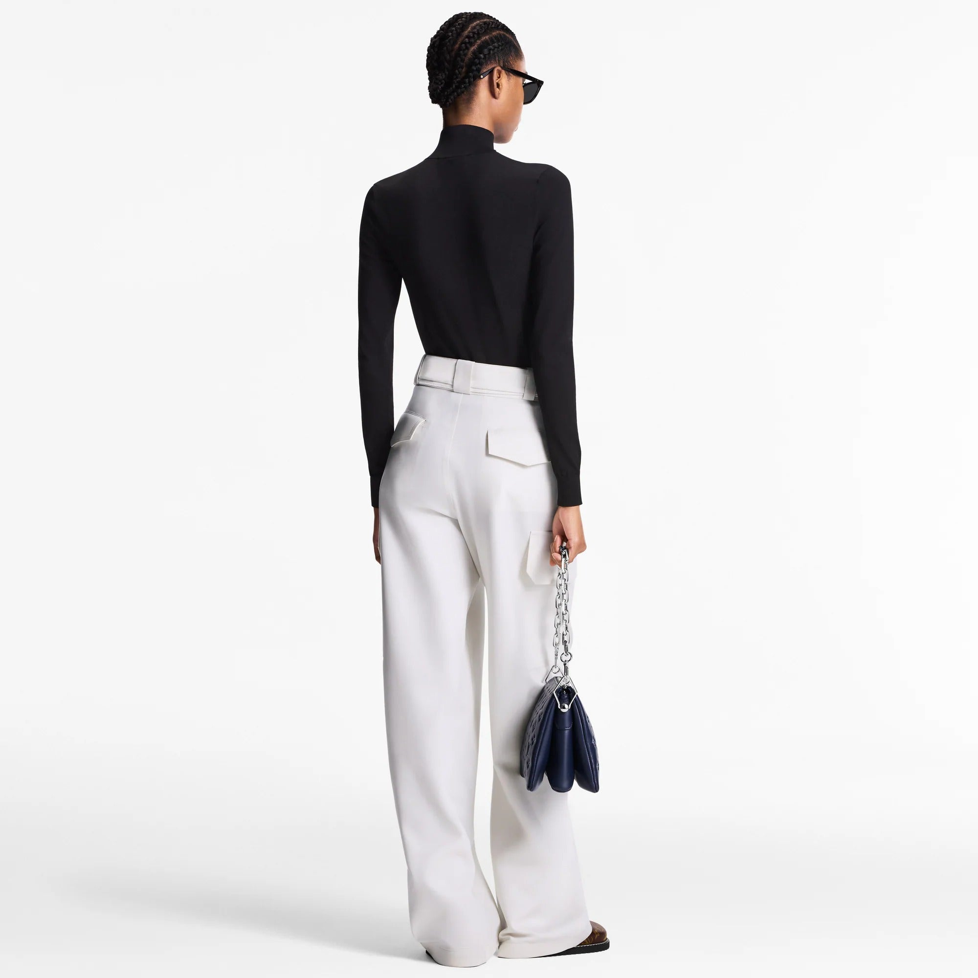 Shoulder Detail Turtleneck Sweater