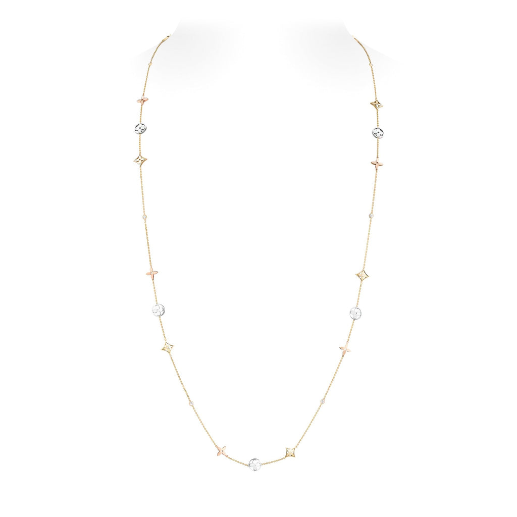Idylle Blossom sautoir, 3 golds and diamonds