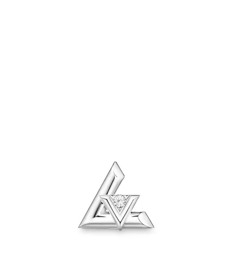 LV Volt One Stud, White Gold And Diamond - Per Unit