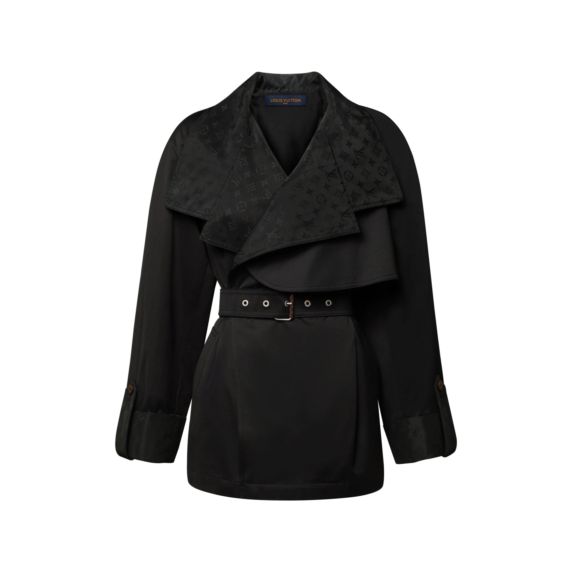 Monogram Accent Short Trench Coat
