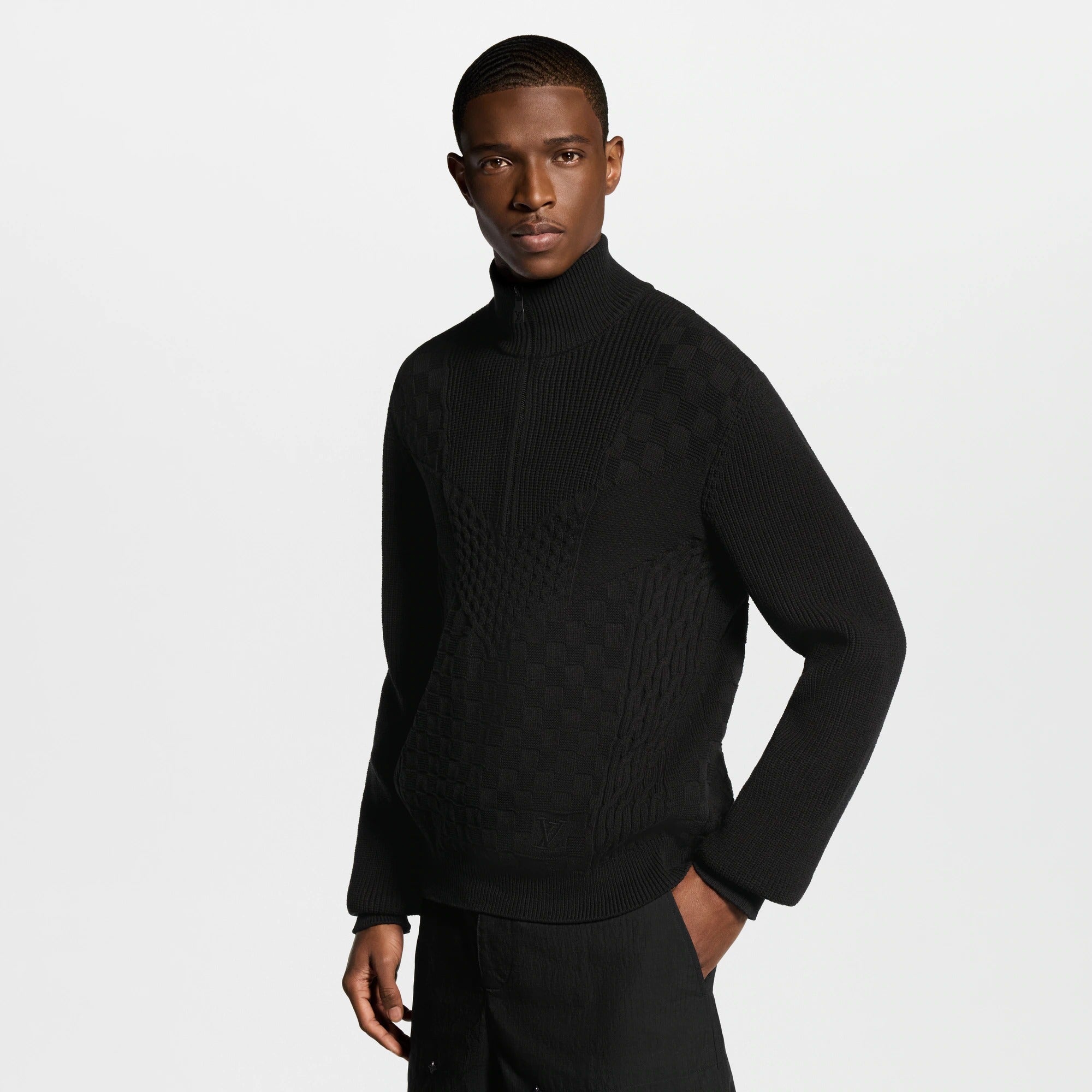Half-Zip Knitted Signature Pullover