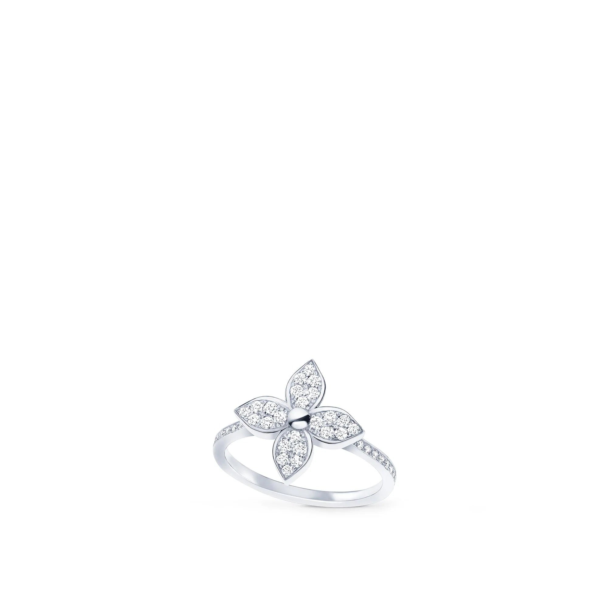 Star Blossom Ring, White Gold And Diamonds