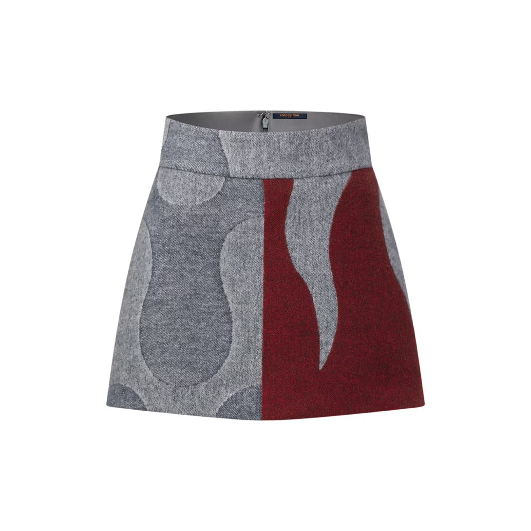 Flame Jacquard Mini Skirt