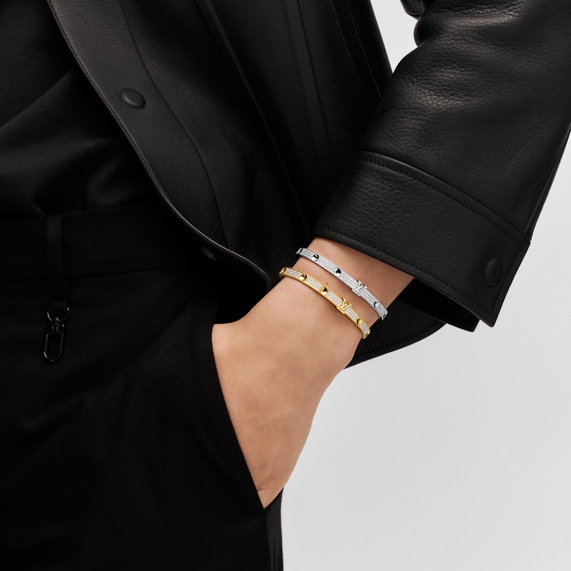 Empreinte Medium Bangle, White Gold and Diamonds
