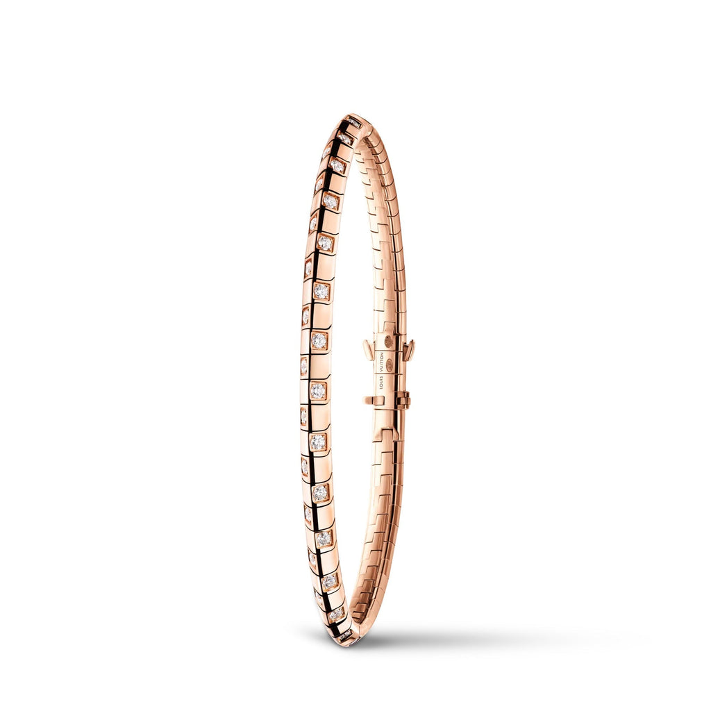 Le Damier de Louis Vuitton Small Bracelet, Rose Gold and Diamonds