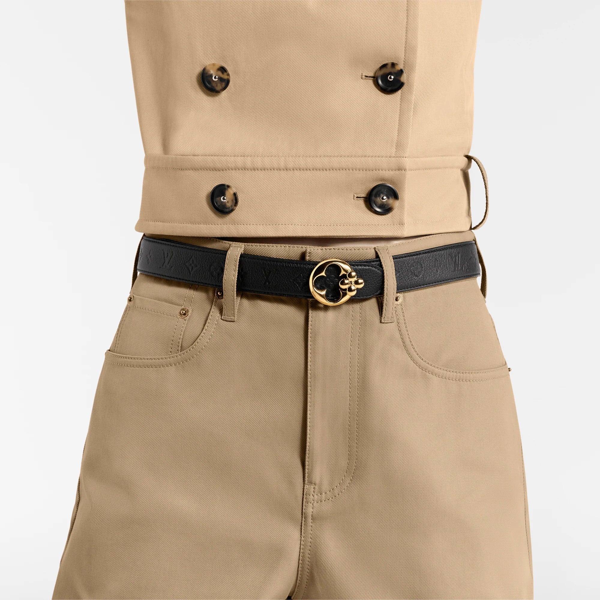 LV Flowergram Round 30mm Reversible Belt