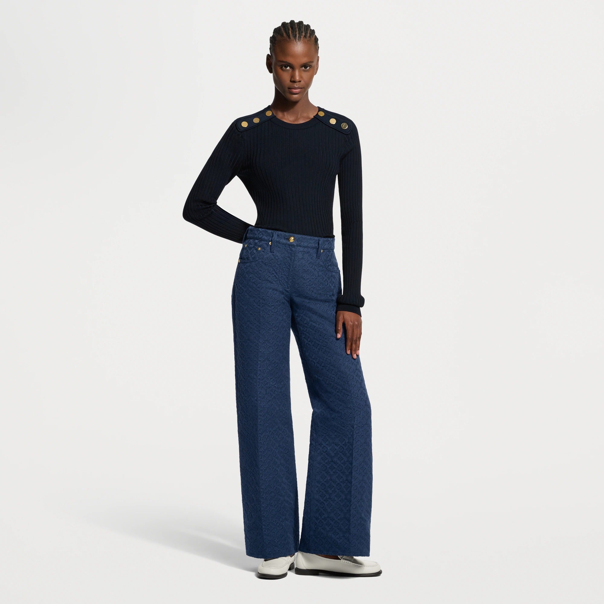 Monogram Jacquard Flared Pants
