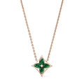 Color Blossom M Star Pendant, Pink Gold and Malachite