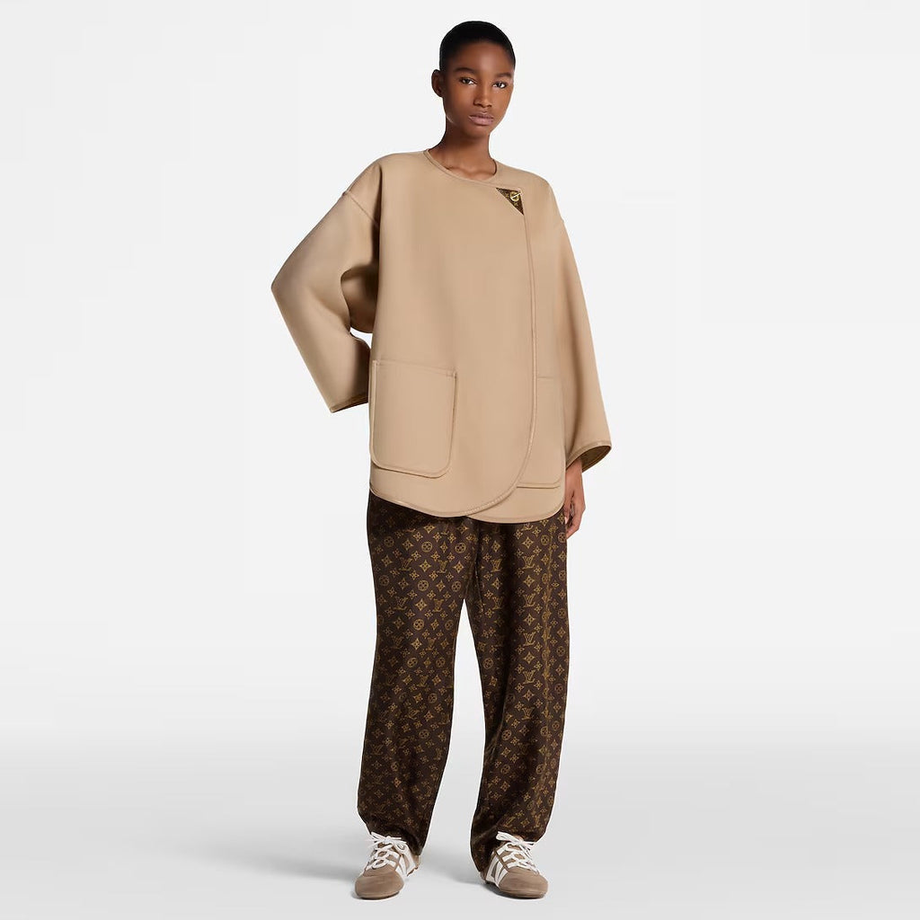 Long Double Face Toggle Detail Coat