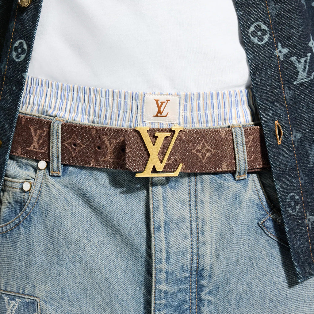 LV Initiales Monogram Denim 40mm Belt
