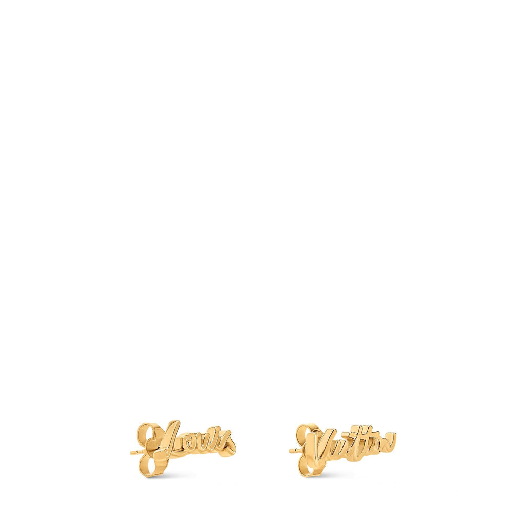 LV Script Stud Earrings