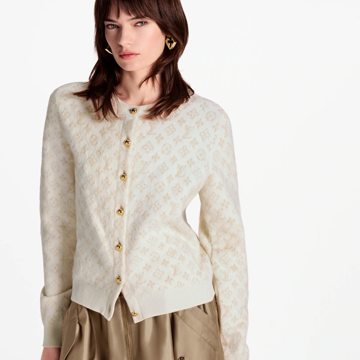 Monogram Brushed Knit Cardigan