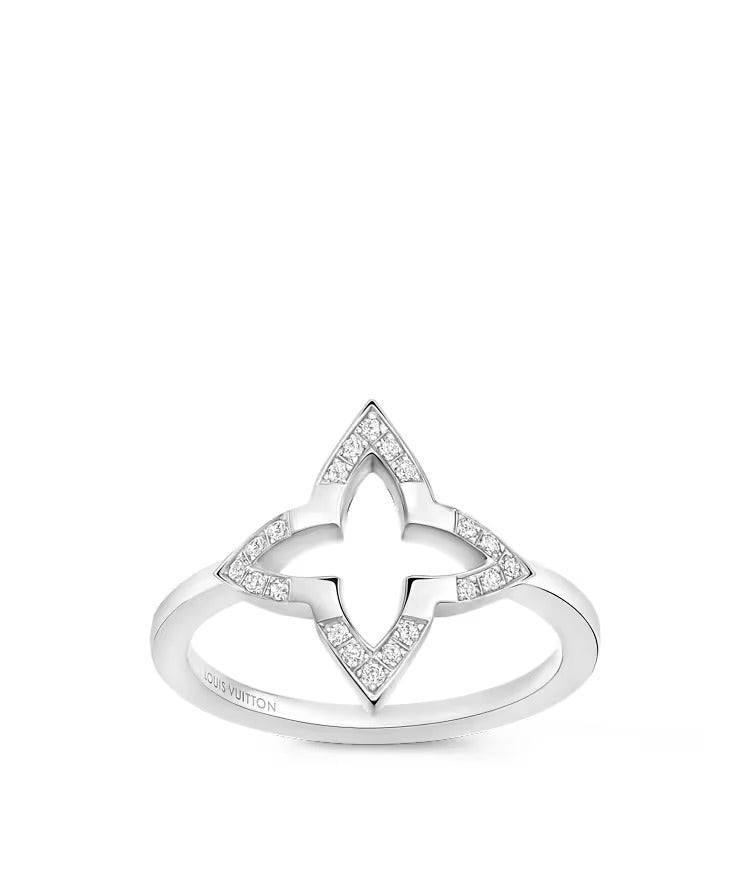 Ombre Blossom Ring, White Gold and Diamonds