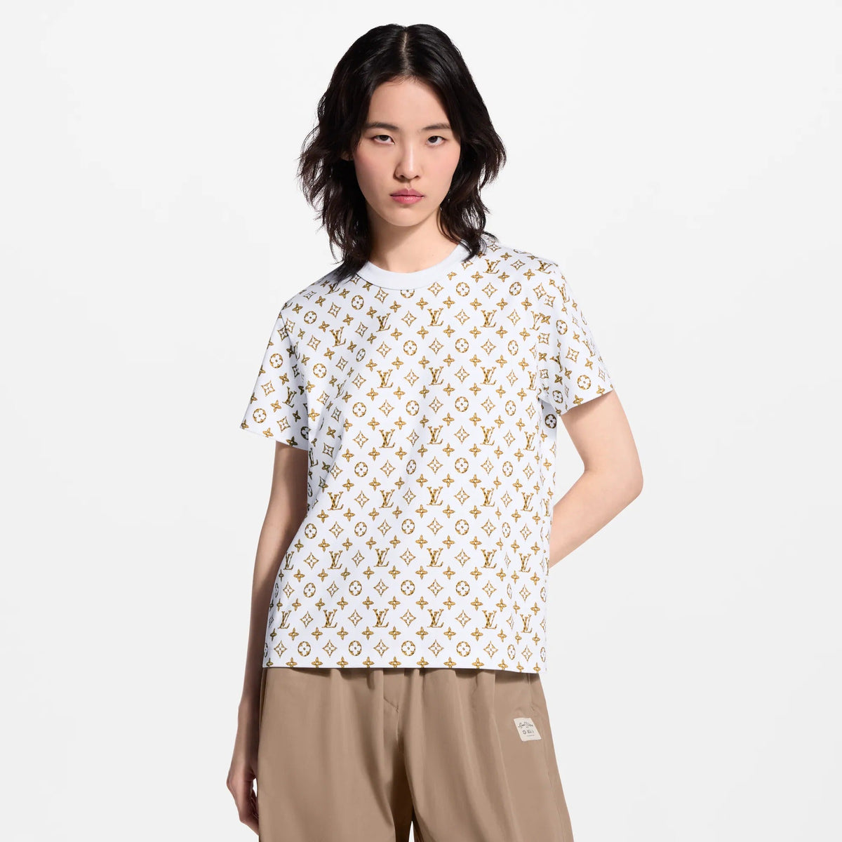 Woven Monogram Print T-Shirt