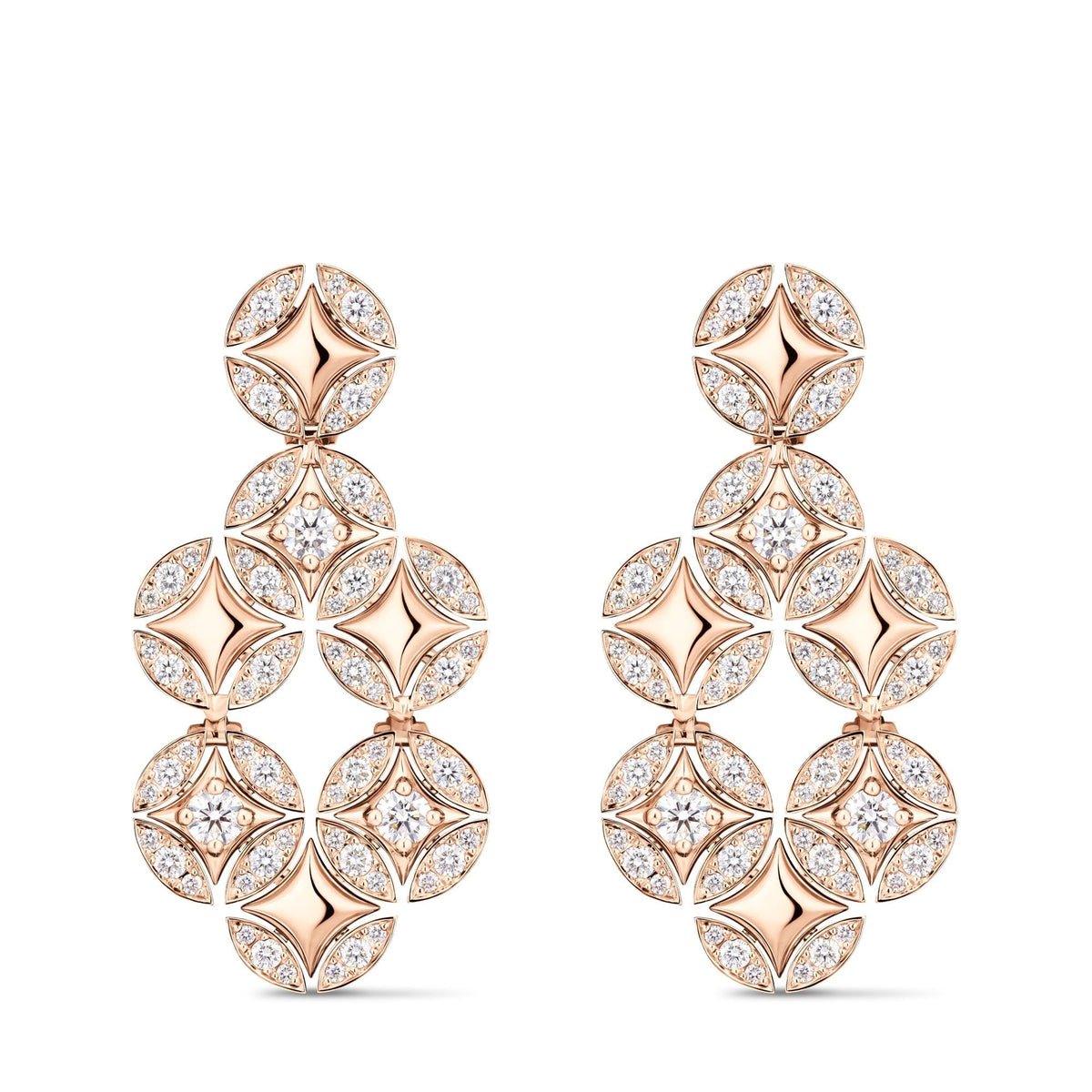 Galaxie Earrings, Rose Gold and Diamonds