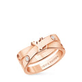 Empreinte Double Ring, Pink Gold and Diamonds