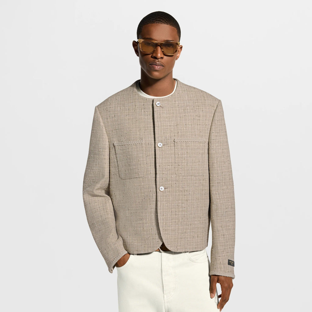 Chic Summery Collarless Jacket