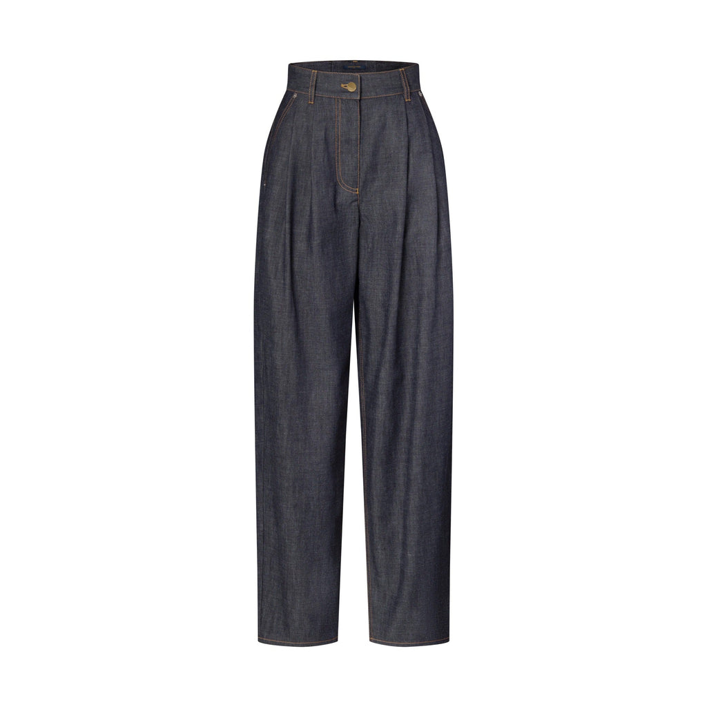 Wide-Cut Pleat Jeans