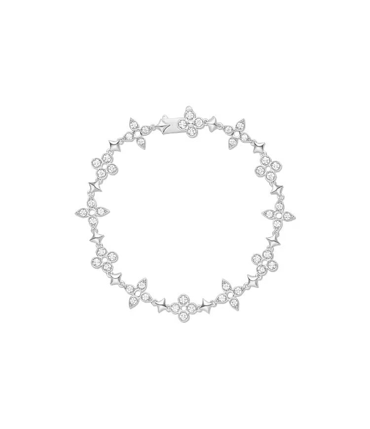 Dentelle One Row Bracelet, White Gold And Diamonds