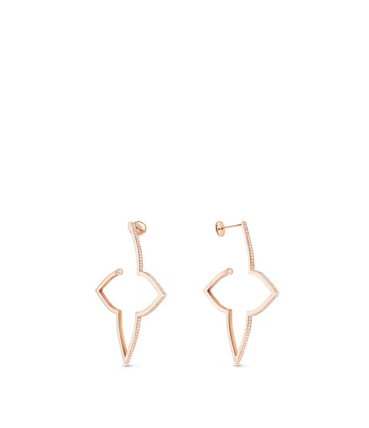 Ombre Blossom XL Hoops, Pink Gold and Diamonds