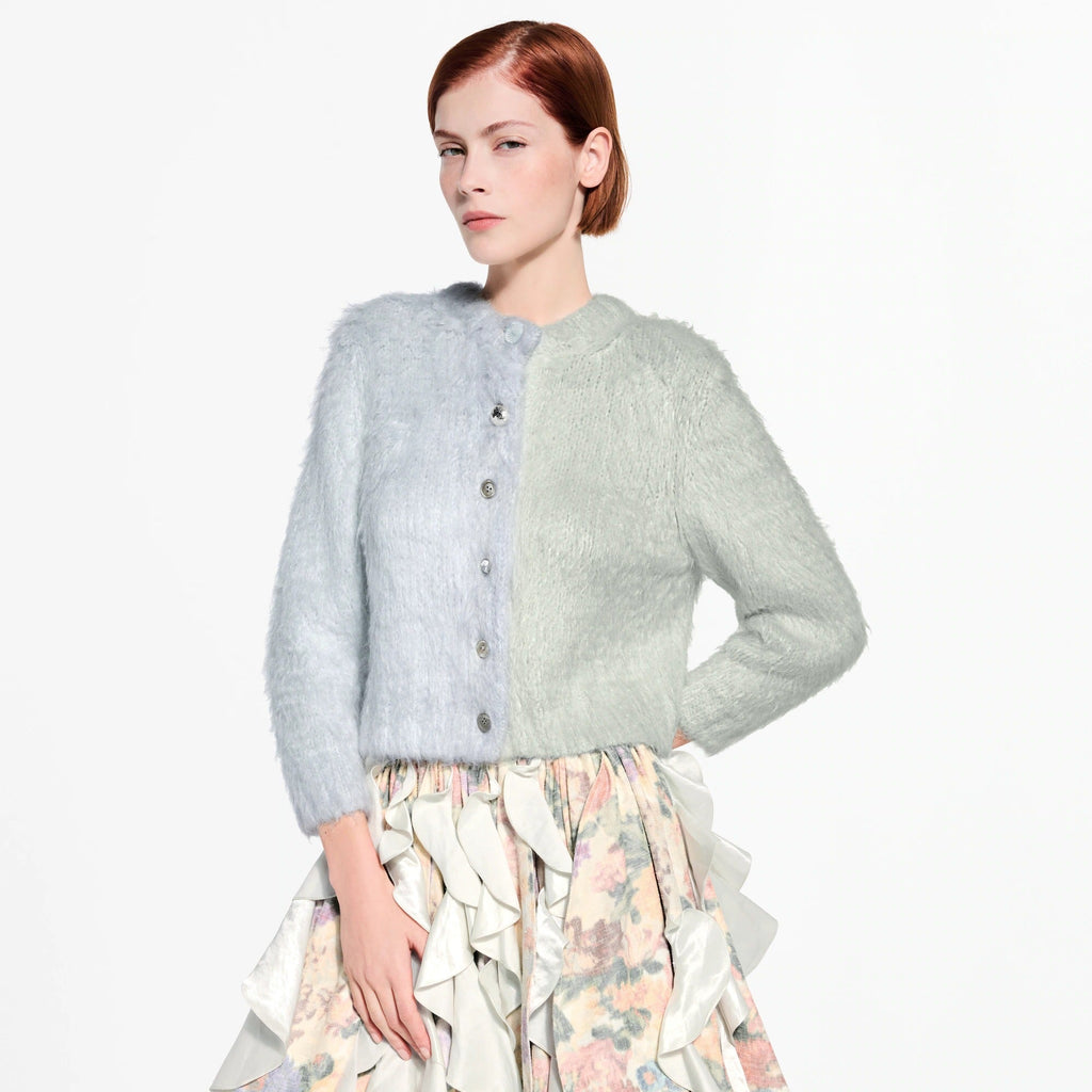 Double Jewel Button Brushed Cardigan