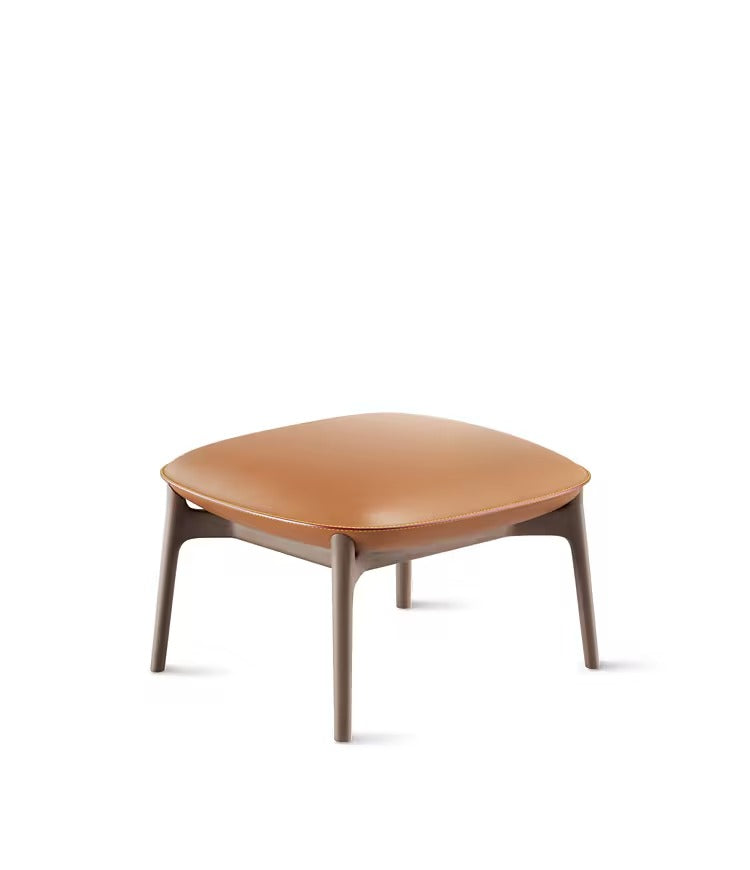 Collar Lounge Stool Chair - Caramel / Walnut