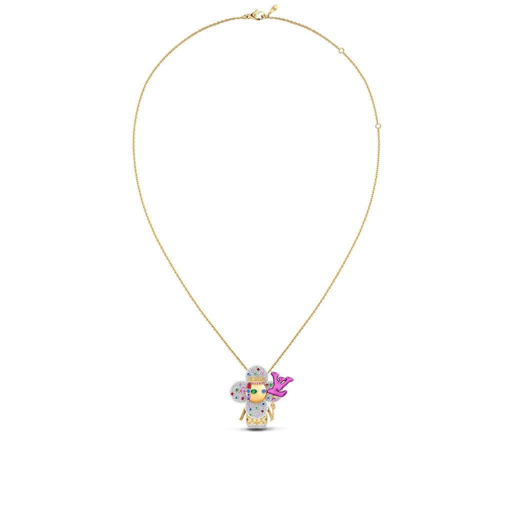 Vivienne Celebration Pendant, Yellow Gold, White Gold, Titanium, Diamonds and Colored Gemstones
