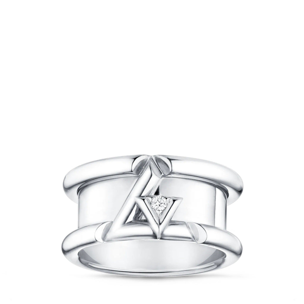 LV Volt One Band Ring, White Gold And Diamond