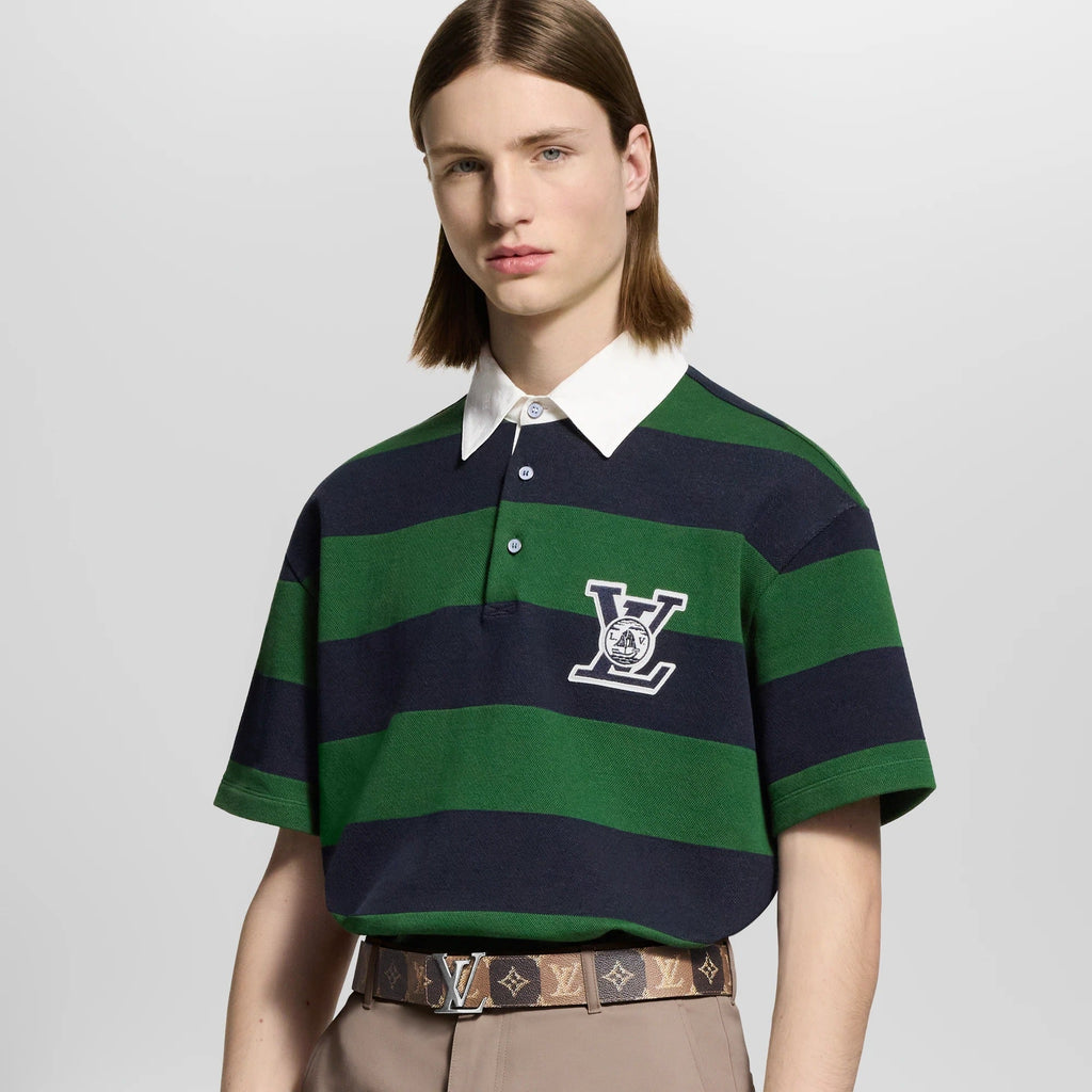 Striped Short-Sleeved Polo Shirt