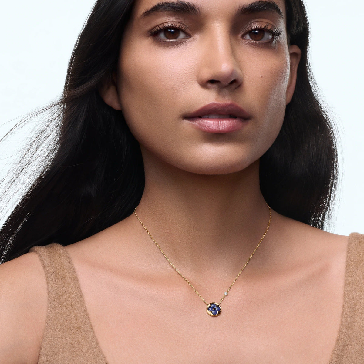 Color Blossom BB Sun Pendant, Yellow Gold, Sodalite and Diamond