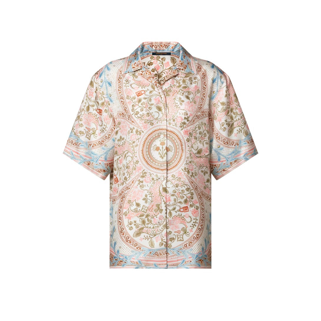 Flower Foulard Short-Sleeved Shirt