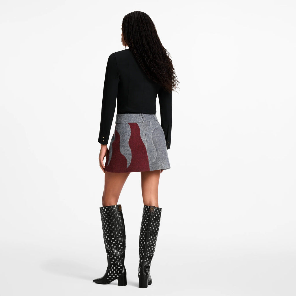 Flame Jacquard Mini Skirt