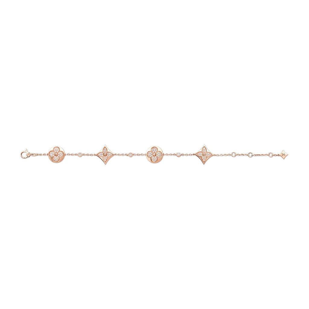 Color Blossom BB Star and Sun Multi-Motif Bracelet, Pink Gold and Diamonds