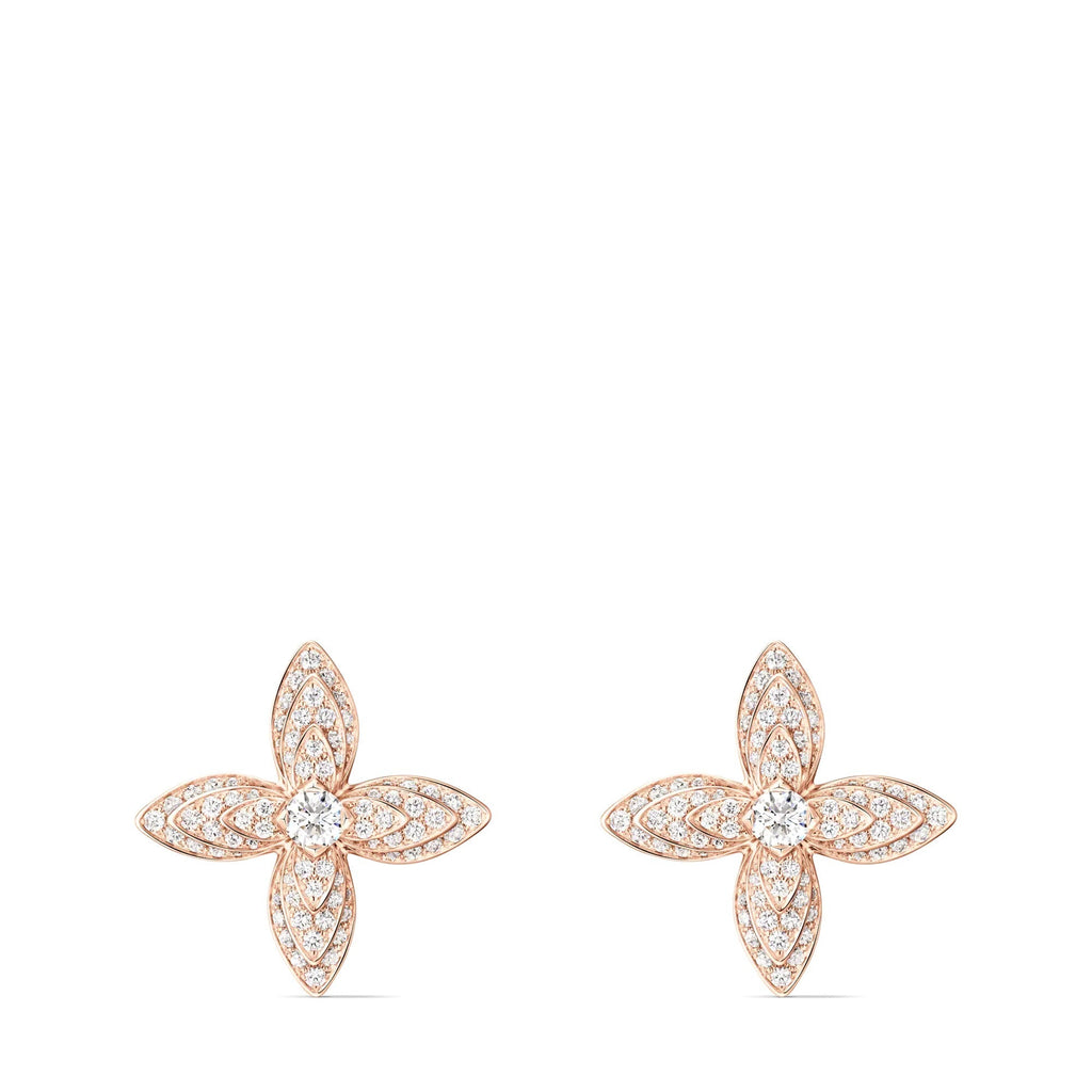 Idylle Blossom Earrings, Rose Gold and Diamonds