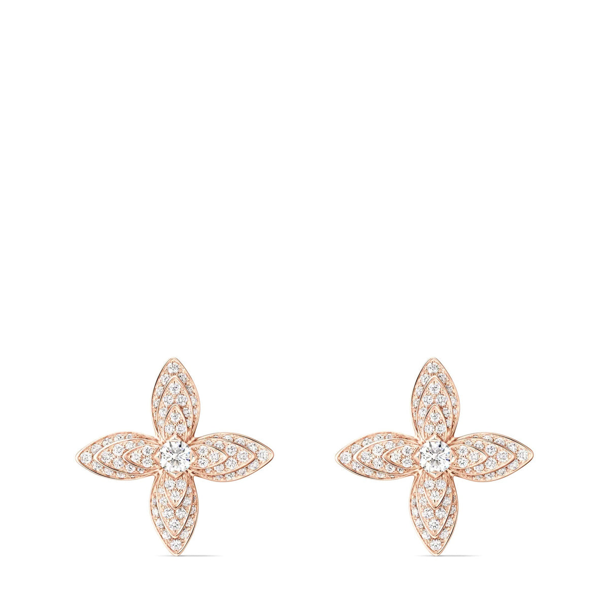 Idylle Blossom Earrings, Rose Gold and Diamonds