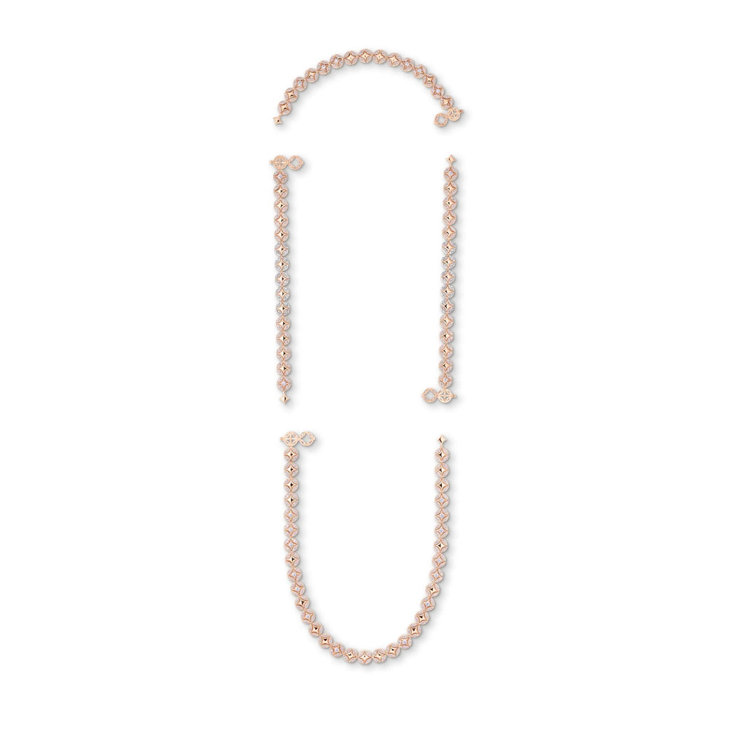Galaxie Long Necklace, Rose Gold and Diamonds